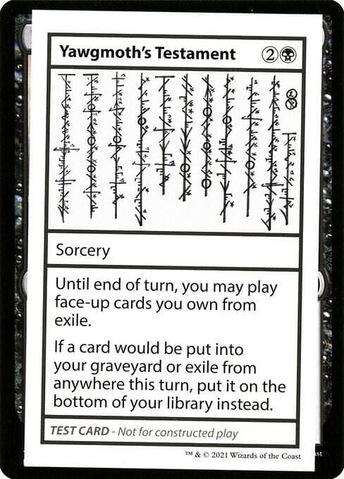 Yawgmoth's Testament (No PW Symbol)
