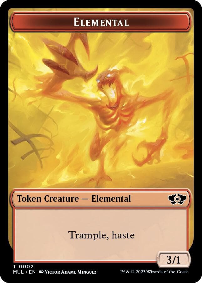 Elemental (0002) // Emblem - Teferi's Talent Double-Sided Token