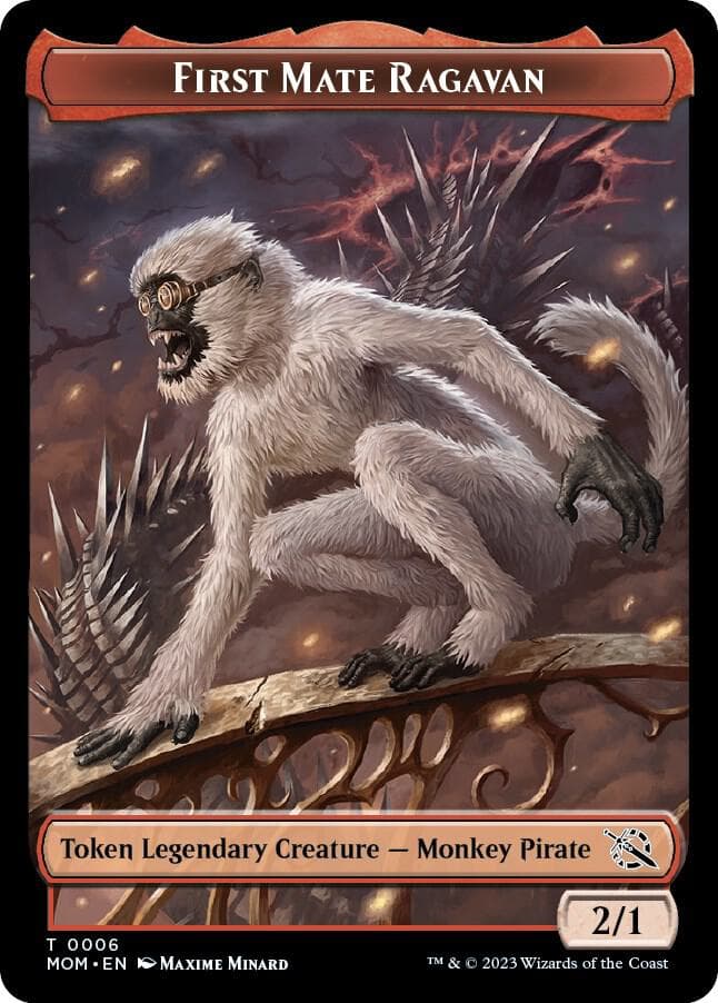 First Mate Ragavan // Knight Double-Sided Token