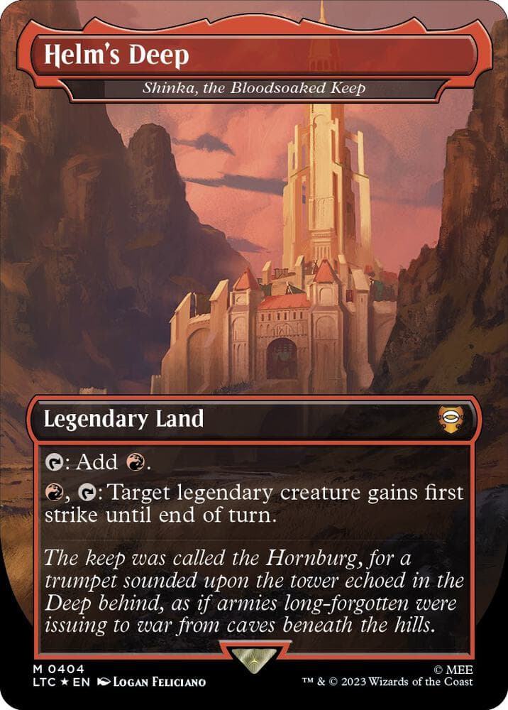 Helm's Deep - Shinka, the Bloodsoaked Keep (Borderless) (Surge Foil)
