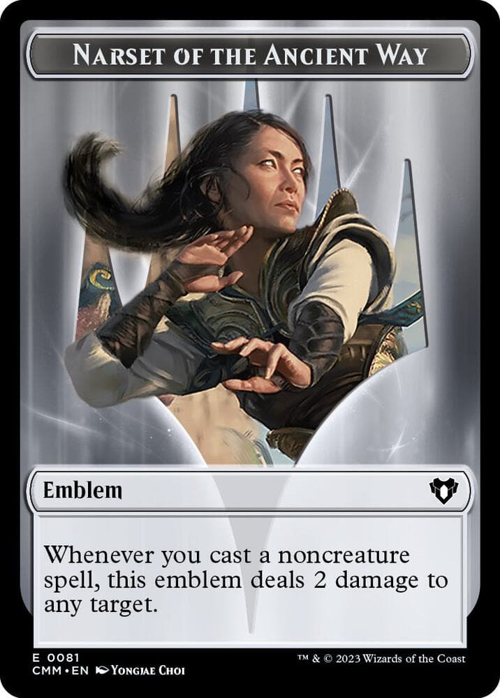 Emblem - Narset of the Ancient Way // Wizard Double-Sided Token