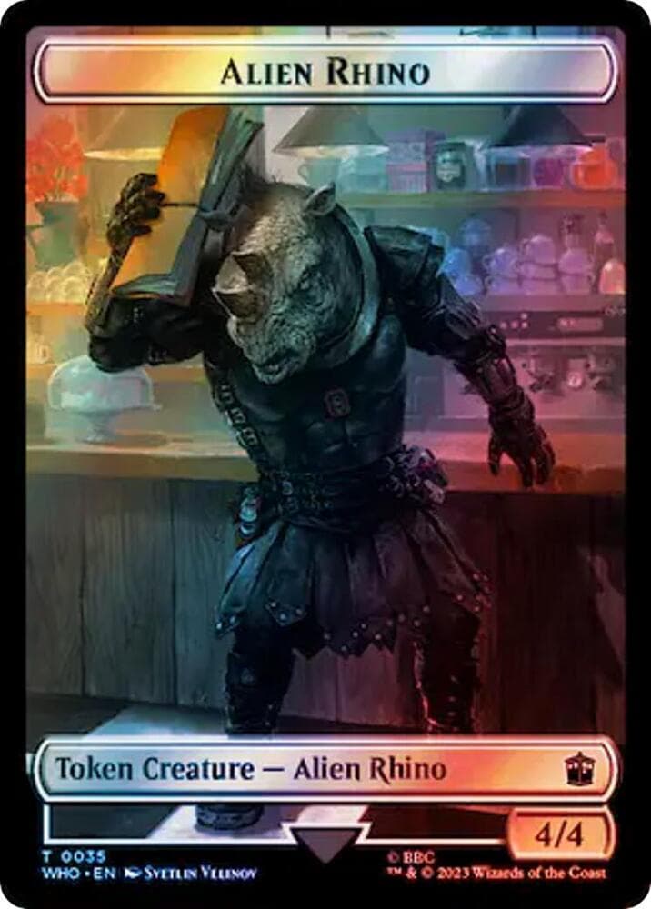 Alien Rhino // Cyberman Double-Sided Token (Surge Foil)