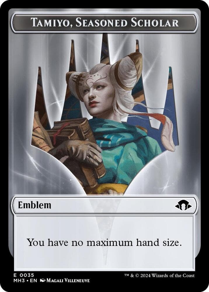 Emblem - Tamiyo, Seasoned Scholar // Energy Reserve Double-Sided Token