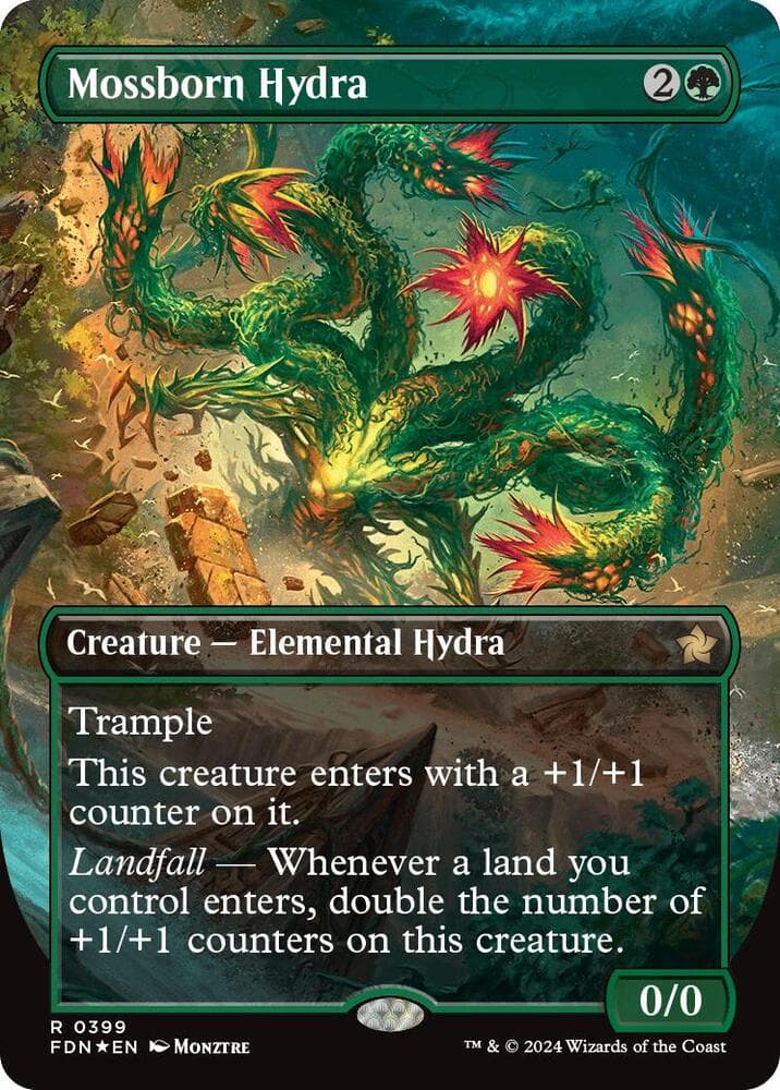 Mossborn Hydra (Borderless) (Mana Foil)