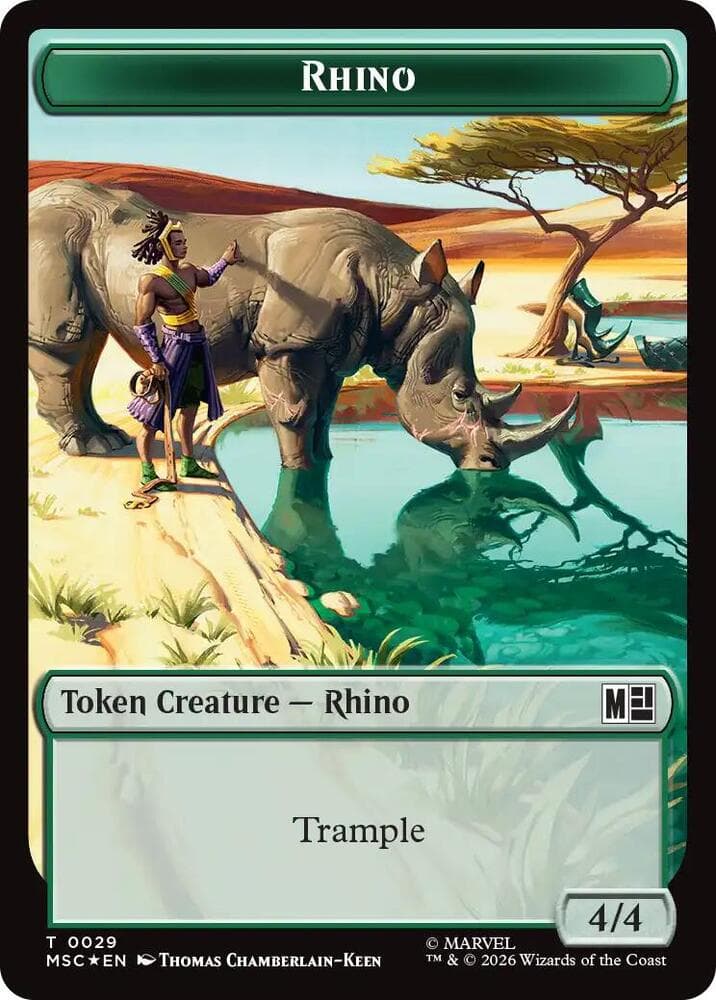 Rhino (0029) // Elephant (0028) Double-Sided Token (Surge Foil)