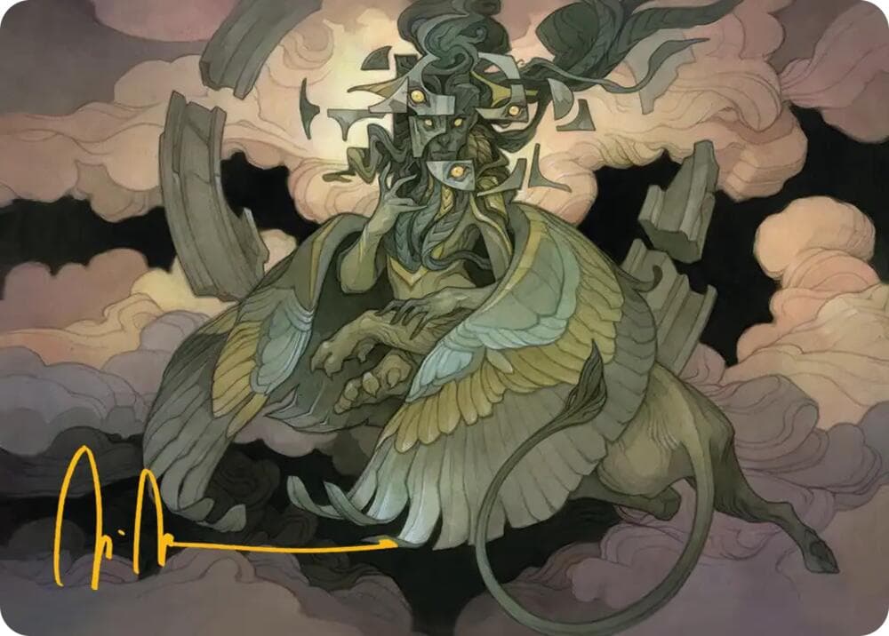 Sphinx of False Conclusions Art Card (Gold-Stamped Signature)