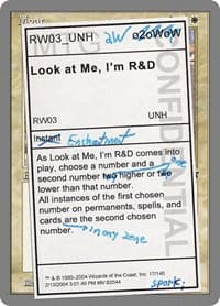 Look at Me, I'm R&D