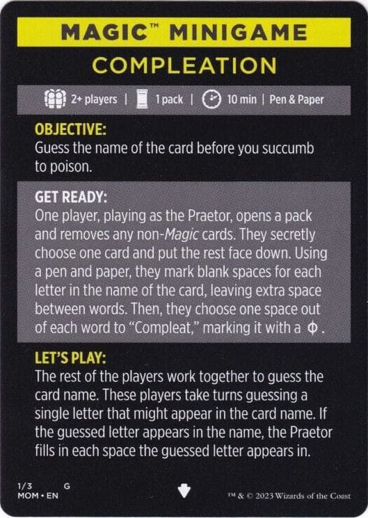 Magic Minigame: Compleation