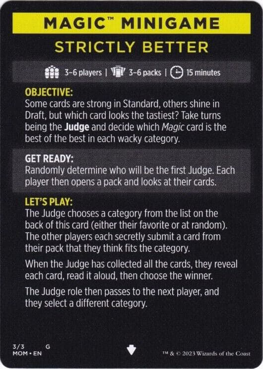 Magic Minigame: Strictly Better
